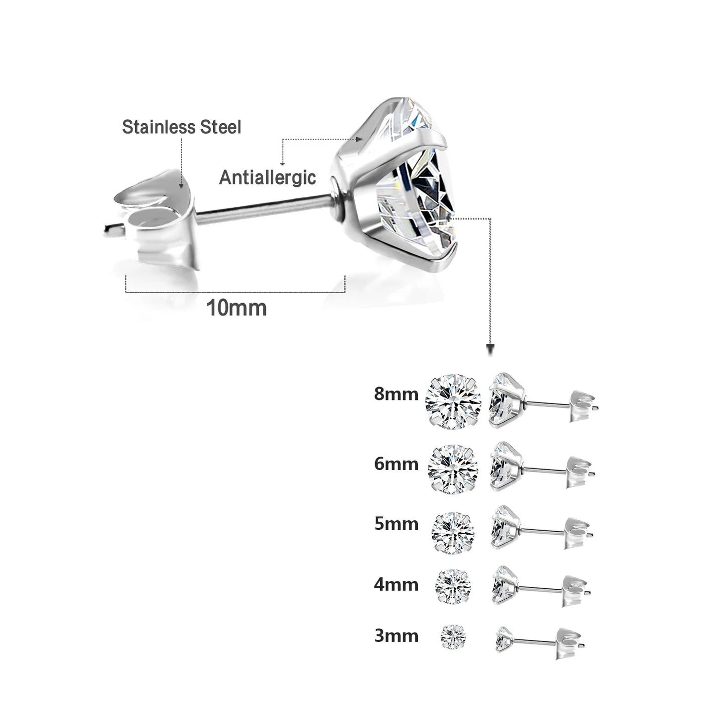 Pendientes de tuerca 1 par