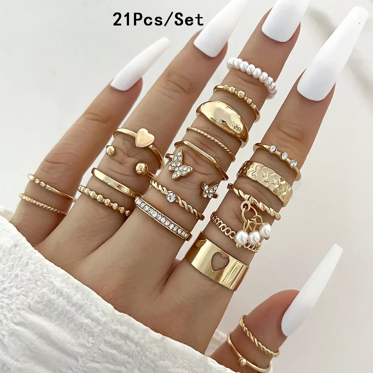 21 piezas anillos mujer